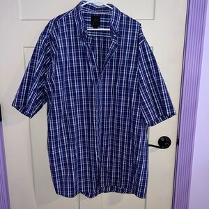 Blue and Purple Plaid Men's Shirt